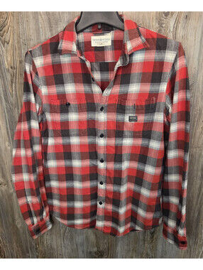 Denim & Supply Ralph Lauren Flannel Button Shirt Men Med Red Plaid Regular Fit